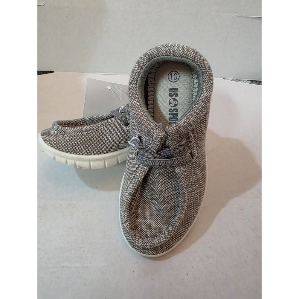 BNWT U.S. Polo Assn. Kids Slip-On Shoes Size 10T Toddler Gray Tweed Loafers